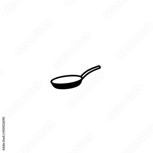 Fryingpan holds liquid white content in kitchen cooking isolated