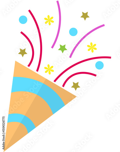 cute happy birthday icons, colorful new year celebration for business and design