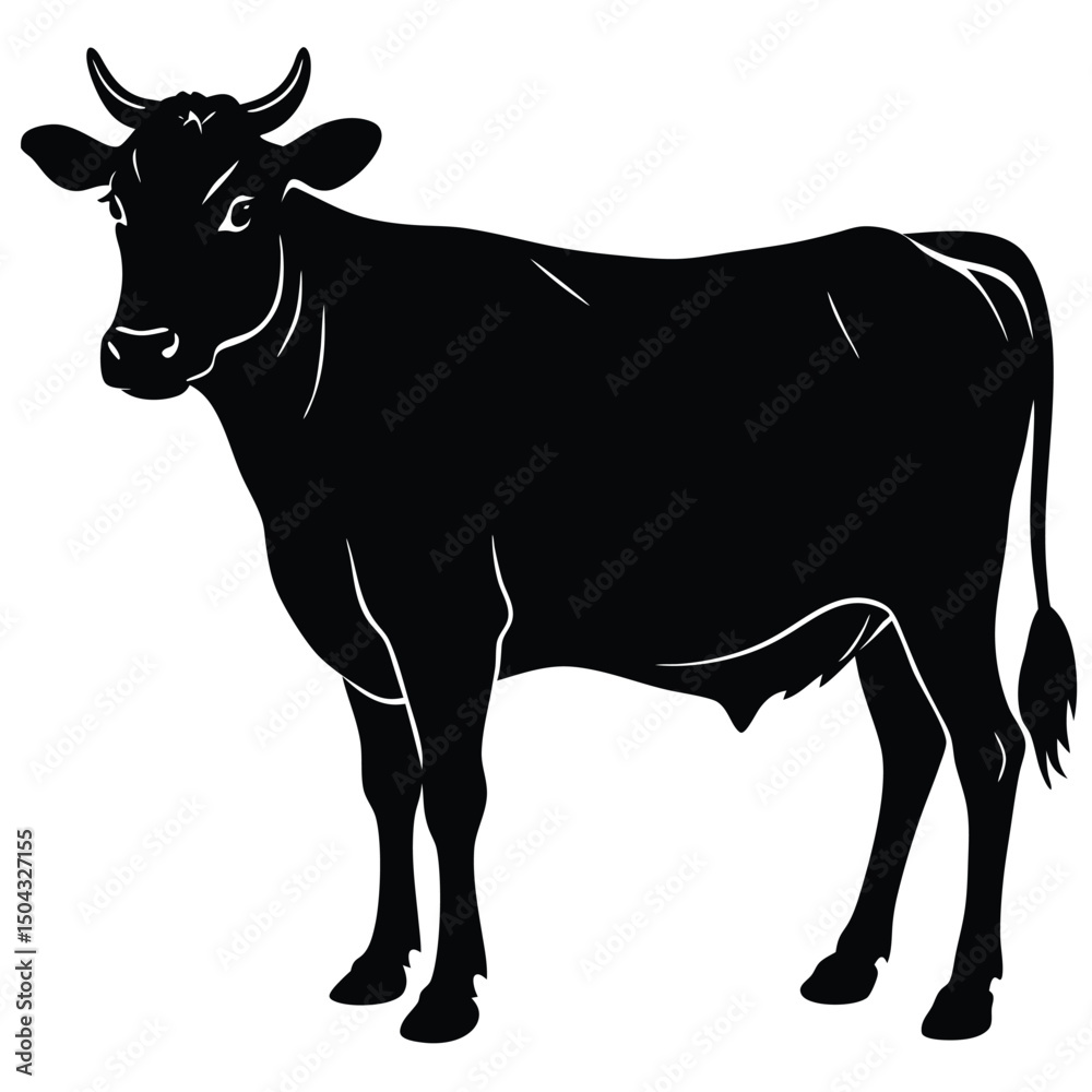 Fototapeta premium silhouette of guernsey cow with medium size and sturdy frame