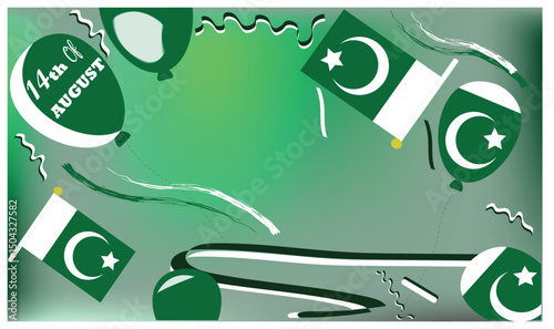 14th of august pakistan independence day vector illustration of an abstract background
