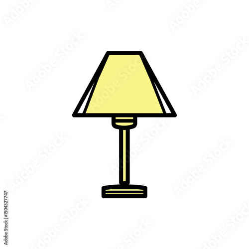 Illuminating lamp shines light within home interior space bright illustration