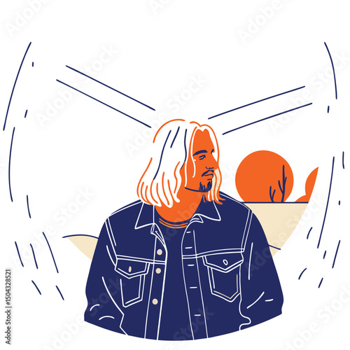 Male Character Vector Illustration with Popular Hairstyles