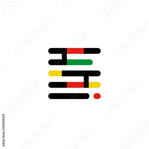 Abstract lines stack colorful segments in isolated artwork design