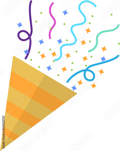cute happy birthday icons, colorful new year celebration for business and design