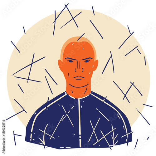 Male Character Vector Illustration with Popular Hairstyles