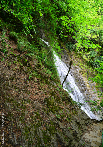 A view from the Yeddi Gozel Waterfall in Gabala, Azerbaijan