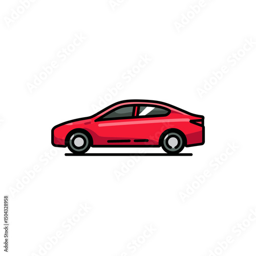 Red automobile transports swiftly outdoor sleek modern road