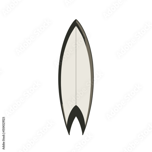 Surfboard stands upright for surfing isolated graphic vector