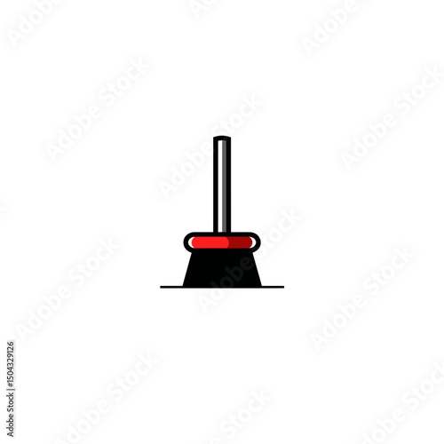 Minimalist broom sweeps surface clean interior household chores