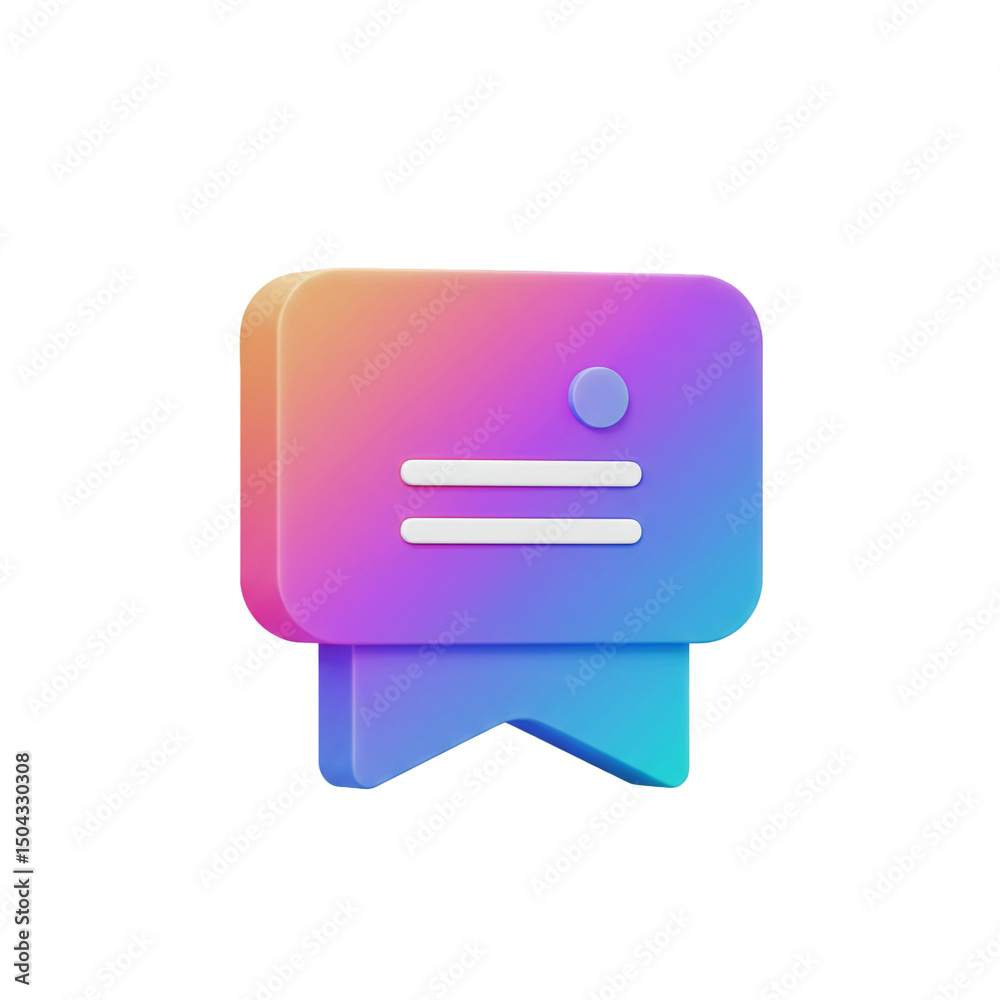 Vibrant 3D Render of an Email Notification Icon with Gradient Colors for Interface and Application Designs to Enhance User Experience Vibrant 3D Render of an Email Notification Icon with Gradient Colors for Interface and Application Designs to Enhance User Experience