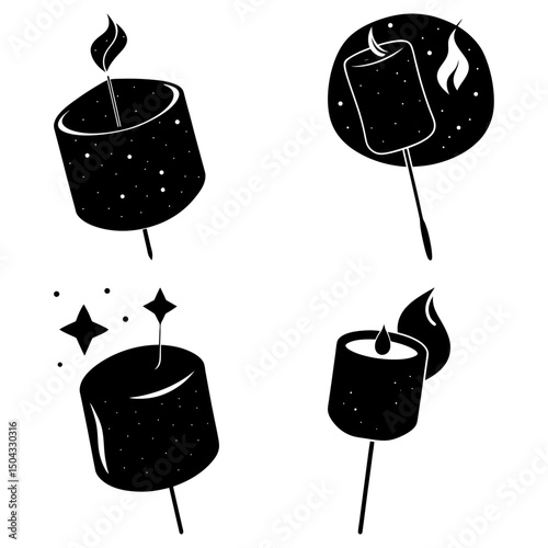 Marshmallow silhouette vector