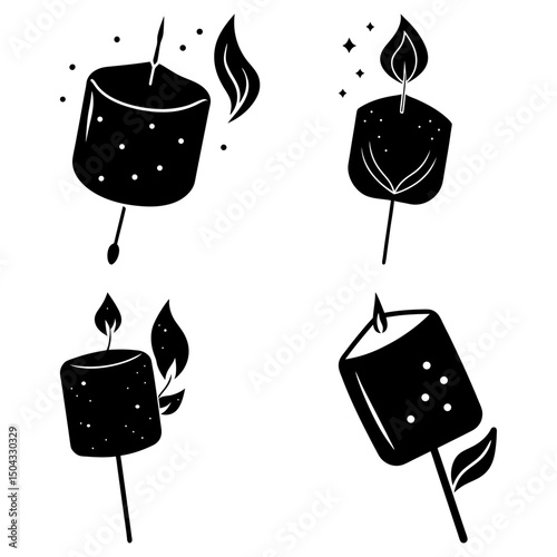 Marshmallow silhouette vector