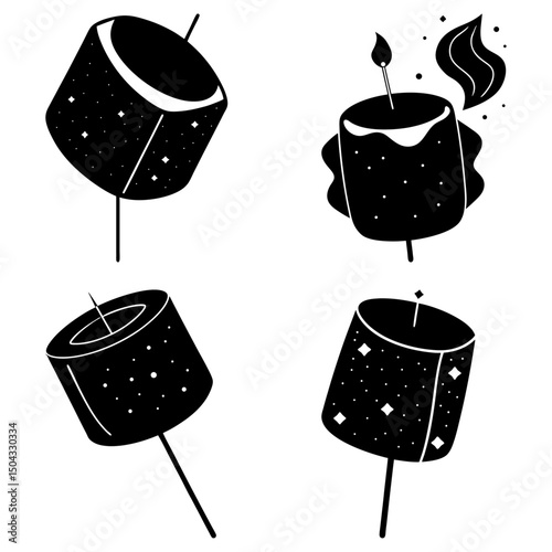 Marshmallow silhouette vector