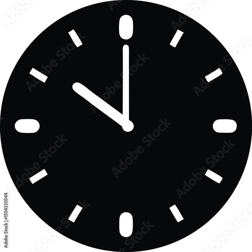A minimal black time clock displays eleven o'clock with a transparent background