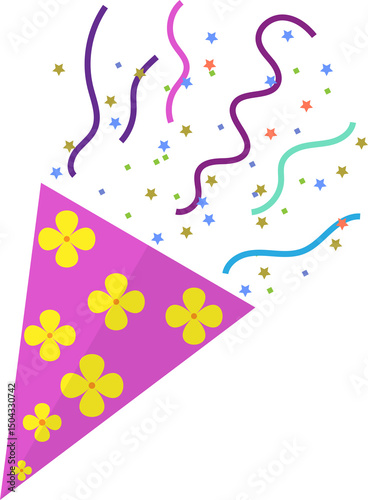 cute happy birthday icons, colorful new year celebration for business and design