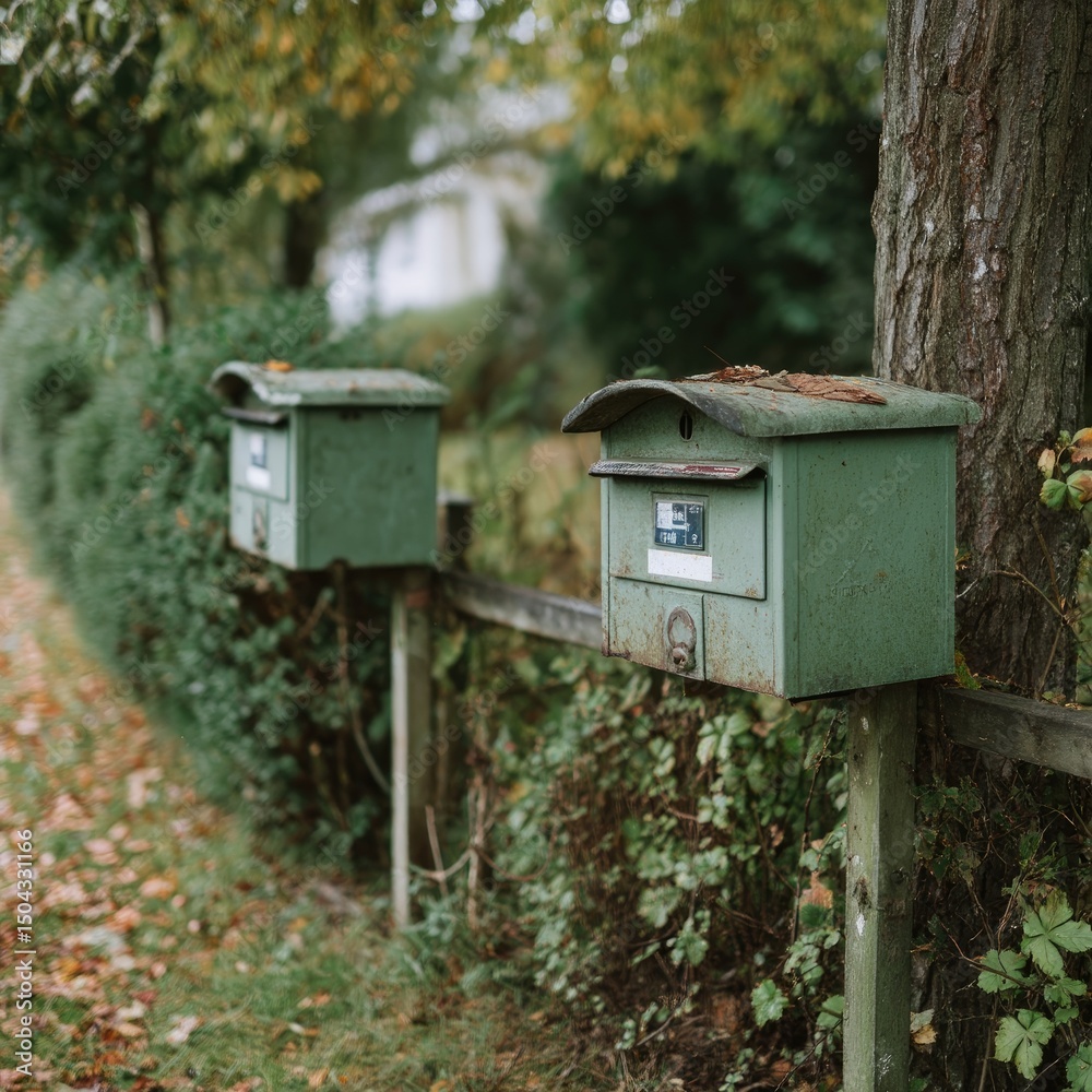 Verdant Mailboxes at the Edge of the Road Verdant Mailboxes at the Edge of the Road