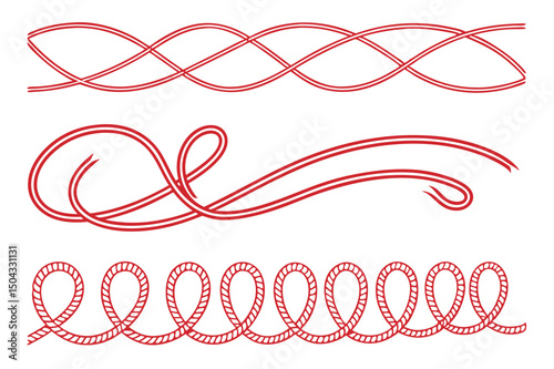 Red ribbon heart vector illustration for Valentine's Day love card design