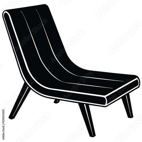 silhouette of simple lounge chair with low backrest