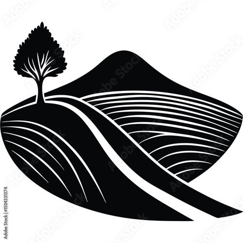 silhouette of simple rolling hill with smooth contours