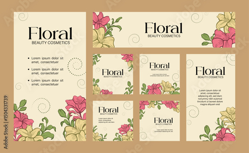 Cute and unique Lily Flower social media post design template.