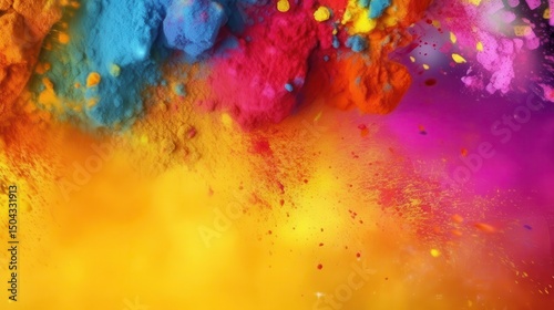 Abstract Colorful Powder Explosion