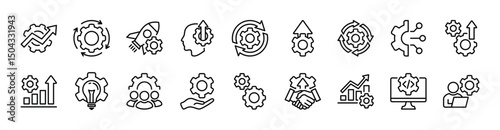 Photos Gear development icon set
