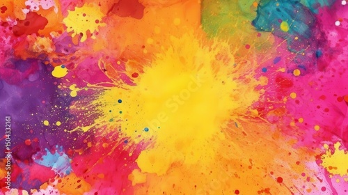 Abstract Watercolor Explosion of Color