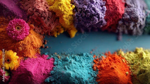 Vibrant Powder Pigments and Flowers