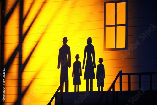 Silhouette Family at Dusk