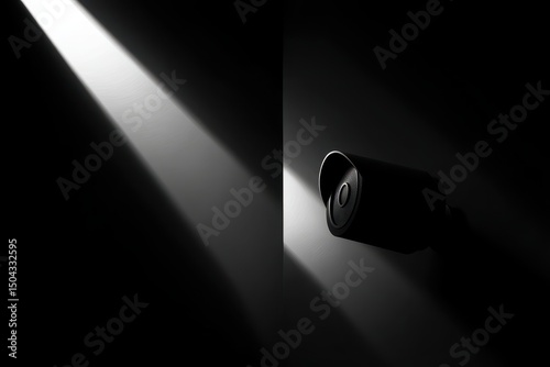 Surveillance in the Dark: Light Beam and Security Camera
