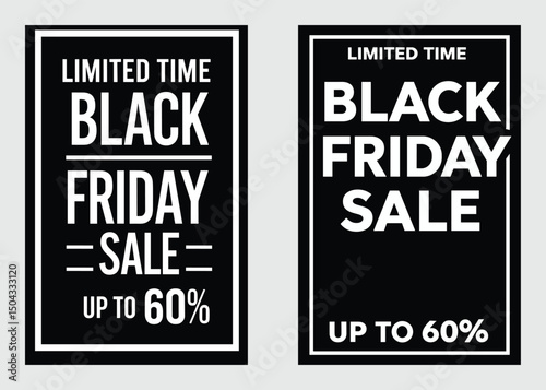 Black Friday Promotional Limited Time Sale Black And White Minimalist