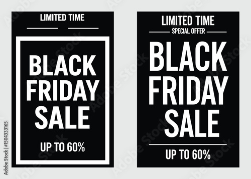 Black Friday Sale Advertisement Banners With Limited Time Offer Template