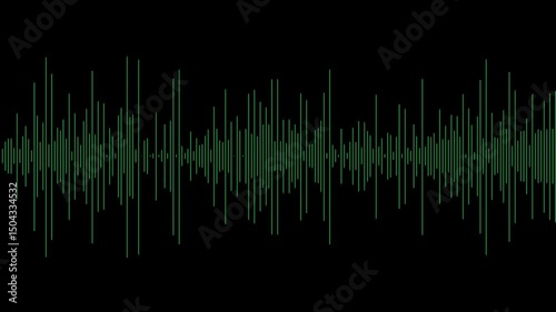 Waveform Audio. Abstract Sound Waves Background. Audio Wave Digital Frequency. Chromakey. 4K Video Animation	