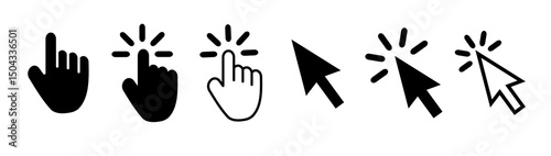 Hand clicking and Computer cursor icon vector for graphic design, logo, web site, social media, mobile app