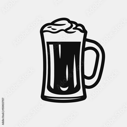 Beer drink alcohol beverage brew pub bar glass lager foam ale stout mug refreshment black liquid silhouette