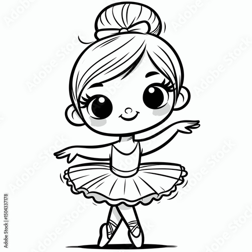Smiling little ballerina dancing in tutu
