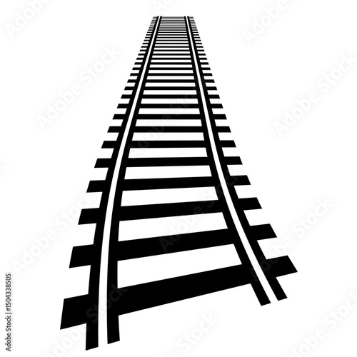 Railway Track Icon Set Vector Design on White Background. Railway Line, Rails Symbol, Train Tracks Sign, Railroad Pictogram, Railroad elements set, Railroads curved straight, traffic sign,seps10, 1111