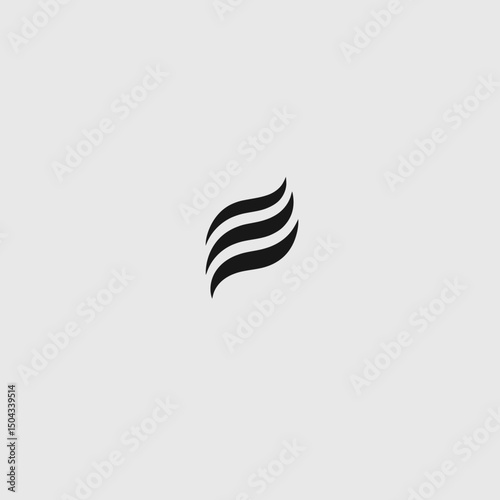 Abstract wave logo design element flowing curved lines graphic icon symbol sign brand identity mark shape silhouette