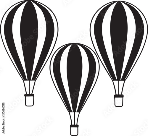 Colorful hot air balloons float freely across the sky, a fun adventure in air travel