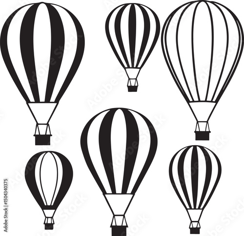 Colorful hot air balloons float freely across the sky, a fun adventure in air travel