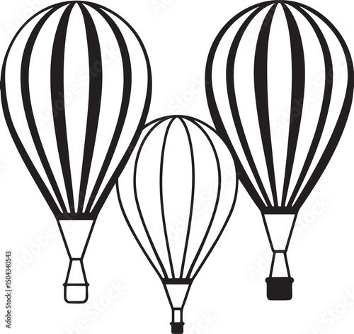Colorful hot air balloons float freely across the sky, a fun adventure in air travel