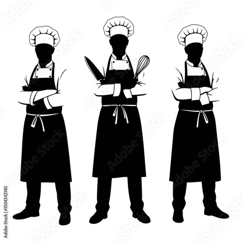 Silhouette Chefs Culinary Professionals, Kitchen Icons, Cooking, Restaurant Staff, Food Service