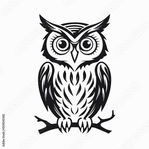 Owl vector illustration bird animal nature wildlife graphic design drawing art silhouette nocturnal