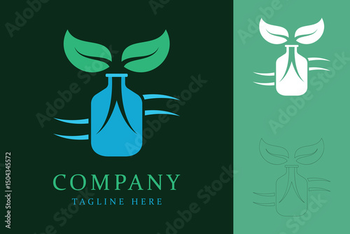 Natural health remedy organic medicine brand logo design. Herbal care brand logo design with herbal elements.