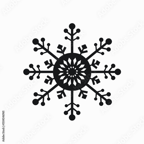 Snowflake winter snow christmas ice crystal frost design vector illustration graphic element holiday season