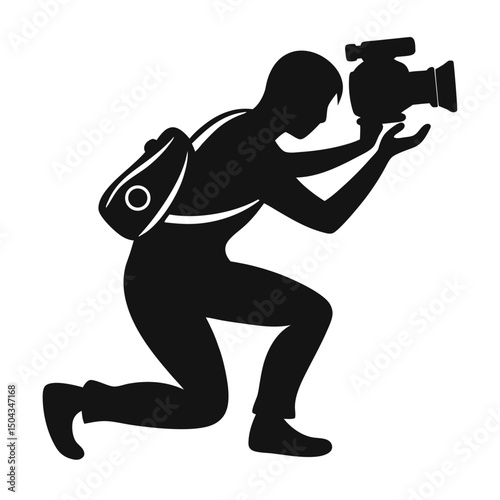 Dedicated Videographer Capturing the Perfect Shot Professional Filmmaking Silhouette