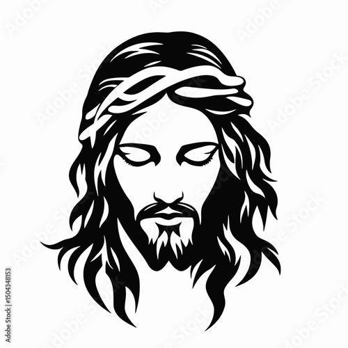 Jesus christ face crown of thorns christianity religion faith god savior lord messiah religious spiritual art