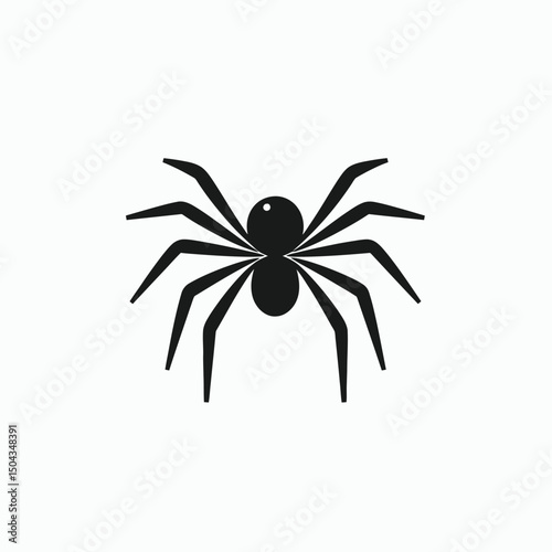 Spider arachnid insect halloween creepy scary animal web danger black design graphic vector icon sign