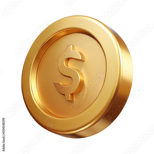 gold coin with dollar symbol