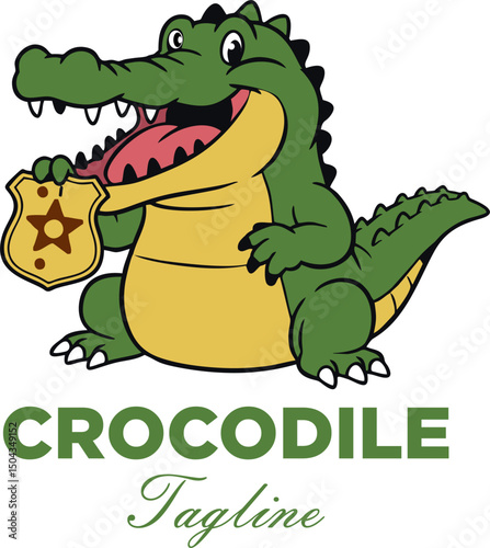 Vector of crocodile logo design illustration. Wild Animals. Reptile. Easy editable layered vector illustration